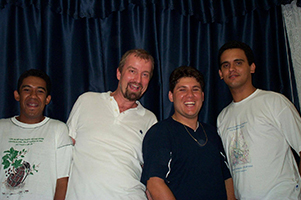 Father Norbert Foerster SVD (2nd from left) poses for a photo with Father Guilherme Andrino SVD (2nd from right) and others.